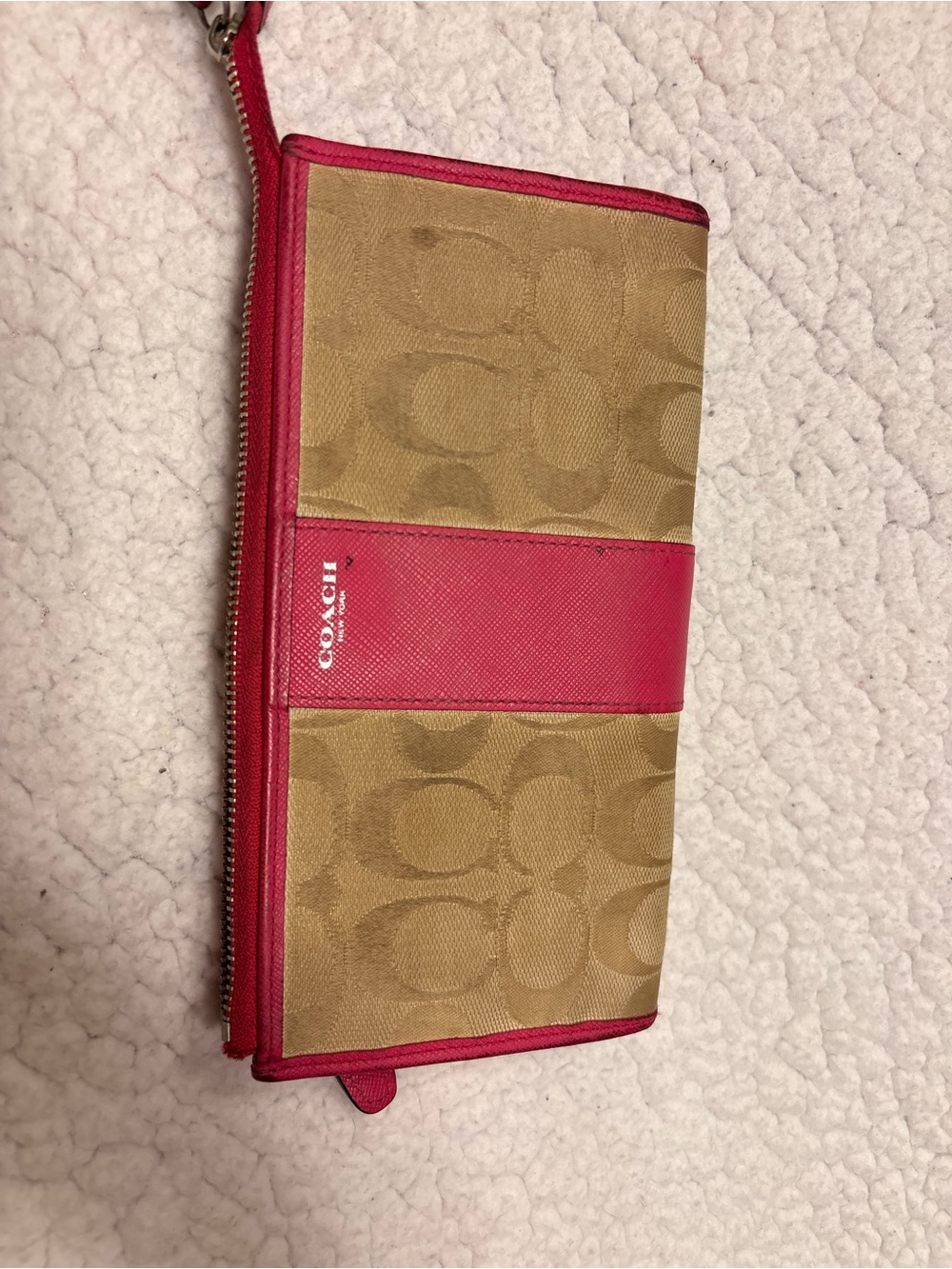 Coach signature slim zip wallet